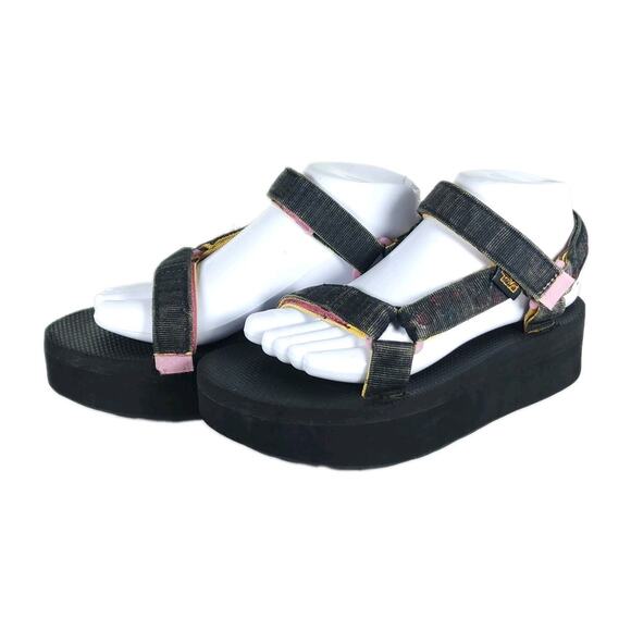 Teva Shoes - Teva Midform Flatform Women's US8? Black Gray Platform Strappy Sandals